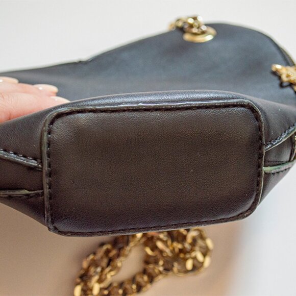BCBG Heart-Shaped Black Crossbody Bag with Gold Hardware - Picture 3 of 6